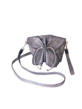 Carlos Falchi Mini Butterfly Tog Grain Leather Bag in Roman Chrome at Nordstrom