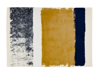 Vente-Unique Tappeto Camden - 160 X 230 Cm - Giallo Senape, Blu Marine, Grigio