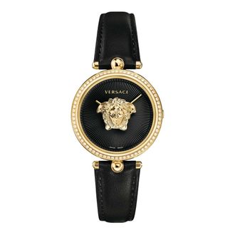 Versace Horloges - Dames - Horloges - Zwart - ONE Size - Leer - Accessoires