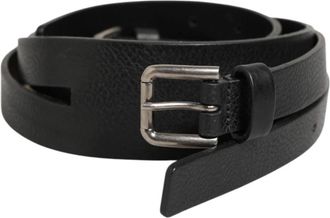 Dolce & Gabbana Double Strap Leather Gold Buckle Belt - unisex - Riemen - Zwart - ONE Size - Leer - Accessoires