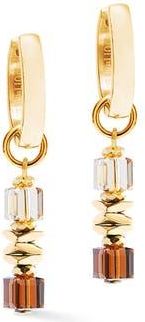 Coeur de Lion Wave Cube Flow Gold Hoop Earrings in Brown at Nordstrom