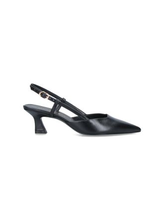 Stuart Weitzman Black Vinnie 50 Calf Leather Pumps