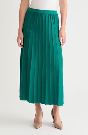 Ming Wang Pleated Knit A-Line Skirt in Everest at Nordstrom, Size X-Small