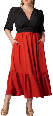 Kiyonna Danica Mixed Media Dress in Chili Pepper at Nordstrom, Size 2X