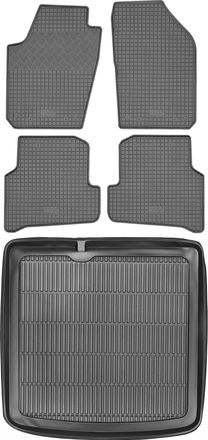 OEM Skoda Fabia Iii Kombi A Partir De 2014 Set - Alfombrillas De Goma Para Coche + Alfombrilla Para Maletero