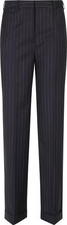 Semicouture Lola Broek - Dames - Straight fit broeken - Blauw - XL - Leer - Broeken