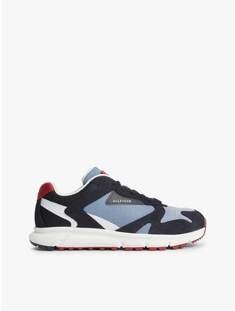 Tommy Hilfiger Mens Mixed-Media Runner Sneaker - Navy - US 11.5 / EU 45