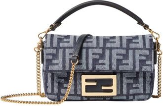 Fendi Blue Baguette Mini Shoulder Bag