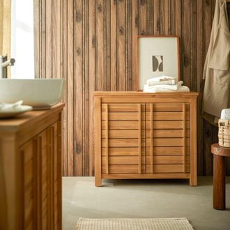 Tikamoon Mueble de almacenaje de teca maciza 90 cm