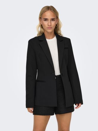 Only Kurzblazer ONLY ONLPEACH L/S FIT BLAZER TLR NOOS, Damen, Gr. 34 (XS), gr&uuml;n (schwarz), Web, Obermaterial: 94% Polyester, 6% Elasthan, unifarben, slim f