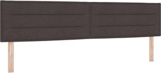 vidaXL Cabecero Led Con Luces De Tiras Led Marr&oacute;n Oscuro 200 Cm Tela Vidaxl