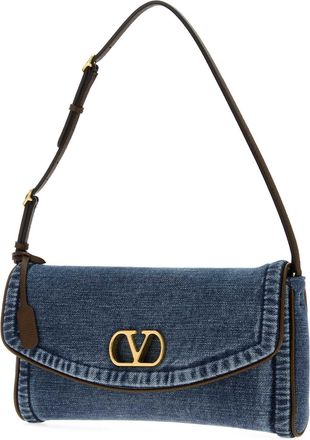 Valentino Garavani Womens Denim Shoulder Bag Blue