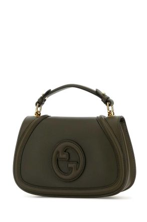 Gucci Womens Bottle Green Leather Gucci Blondie Handbag Calf Skin Borse A Mano Bag