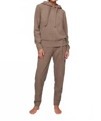 Eberjey Recycled Boucle Hoodie In Taupe