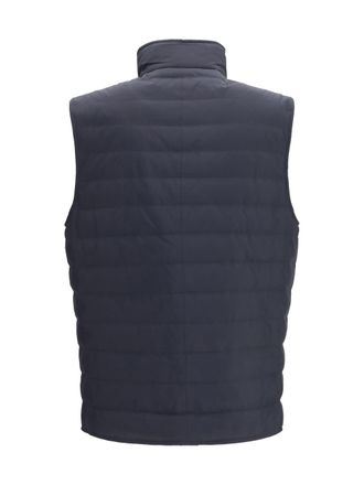 Brunello Cucinelli Mens Sleeveless Padded Gilet Navy+geyser Polyester Blazers E Vests