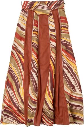 Muller Of Yoshiokubo Gonna midi con motivo astratto - Arancione