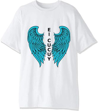 Generic Fighter Wings Tattoo Mens T-Shirt. Medium White
