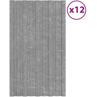vidaXL Panel Para Tejado Acero Galvanizado Plata 12 Unidades 80x45 Cm Vidaxl