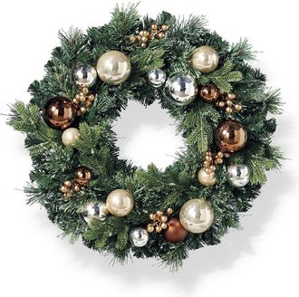 Frontgate Toasted Bronze Shatterproof Greenery Collection - 30 Wreath - Frontgate - Outdoor Christmas Decorations