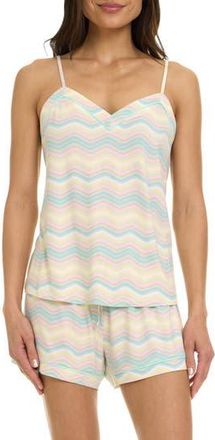 Flora Nikrooz Ayanna Jersey 4-Piece Pajamas in Mint/Mint Stripe Multi at Nordstrom Rack, Size X-Large