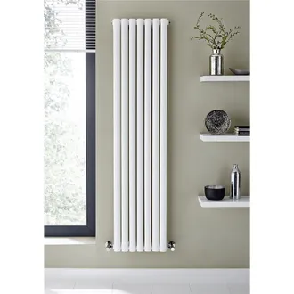 Clifton White Vertical Double Panel Radiator 1800mm (H) x 420mm (W)