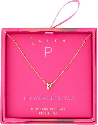 Leith Let Yourself Be You Bubble Initial Pendant Necklace in P- Gold at Nordstrom Rack