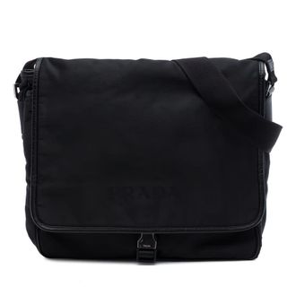 Prada Pre-owned Prada Saffiano Trimmed Tessuto Buckle Messenger Bag Unisex YQUBY6DRNB92HWT7
