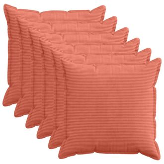 vidaXL Funda De Almohada 6 Uds. Houten Rojo Naranja 65 X 65 Cm Pana Vidaxl