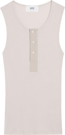 Ami ribbed cotton tank top - men - Cotton - S - Neutrals