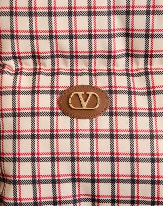 Valentino Piumino Con Cappuccio In Nylon Con Patch Vlogo Uomo GIALLO/NERO/ROSSO 44