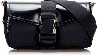 Prada Pre-owned Womens Crossbody Buckle Bag - Black Textile - One Size