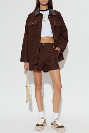 Casablanca Jacket With Leather Collar, Womens, Brown