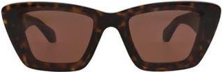 Alaia 57mm Rectangular Sunglasses in Havana Havana Brown at Nordstrom Rack