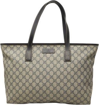 Gucci Gray Pvc Leather Handbag Tote Bag (Pre-Owned)