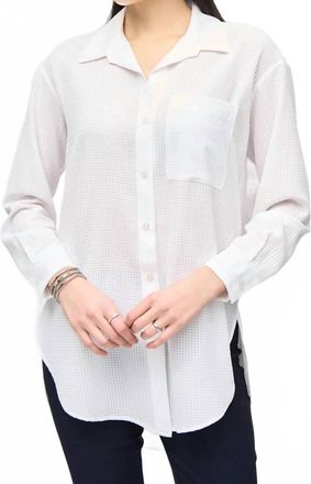 Joseph Ribkoff Textured Button Blouse In White