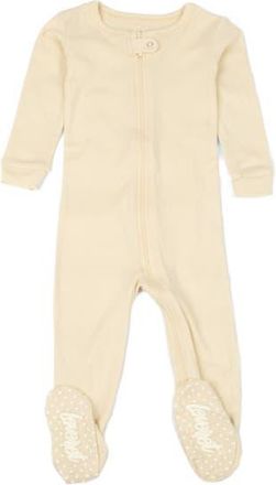 Leveret Footed Printed Cotton Pajamas, Solids, Stripes & Tie Dye in Off White at Nordstrom, Size 12-18M