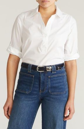 Universal Standard Button-Back Popover Shirt in White at Nordstrom, Size Xs