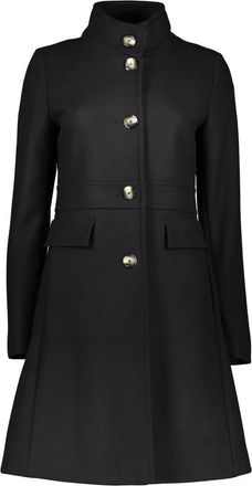 Herno Lange Elegante Jas - Dames - Mantel - Zwart - M - Wol - Jassen