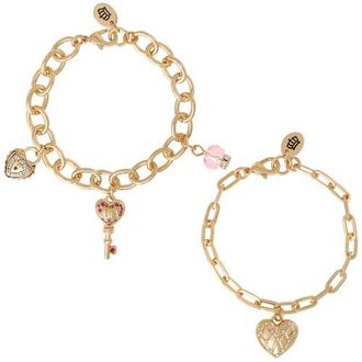 Juicy Couture Charm Bracelet Set with Heart and Key Charms, 7.5 in Gold Tone at Nordstrom