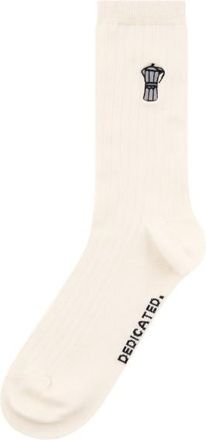 Dedicated Rib Socks Knivsta Mocca EMB Multifunktionssocken - Unisex | wei&szlig;