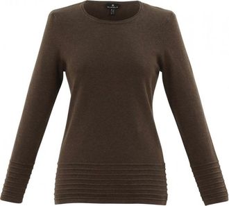 Marble Scotland Womens Classic Fit Cotton Sweater In Chocolate