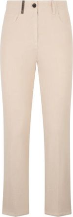 PESERICO Straight Broeken - Dames - Straight fit broeken - Beige - M - Katoen - Broeken