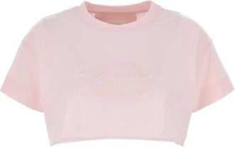 Givenchy Pink Cropped Logo T-Shirt