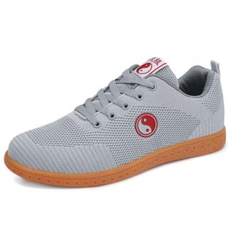 Generic Unisex Taekwondo Shoes Boxing Kung Fu Tai Chi Sport Gym for Children Adults(Grey,5.5 UK)