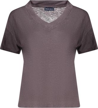 North Sails T-shirt met V-hals en korte mouwen - Dames - T-shirts - Grijs - XL - Tops
