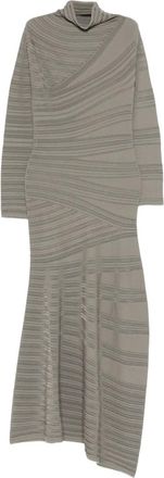 Giorgio Armani Gestreepte maxi-jurk met col - Groen