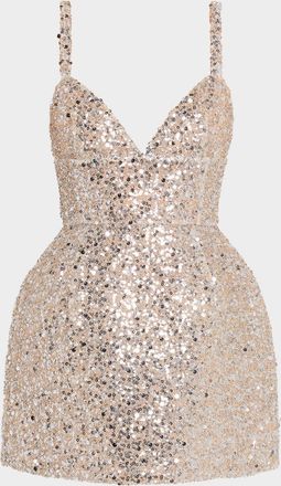 Bronx and Banco Tessa Deep V-Neck Sequin Mini Dress