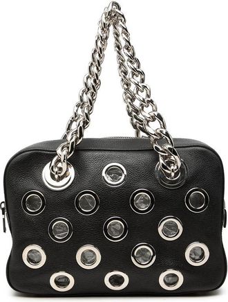 Prada Pre-owned Prada Vitello Daino Grommet Chain Shoulder Bag Ladies YMFL4WR508TK59DY