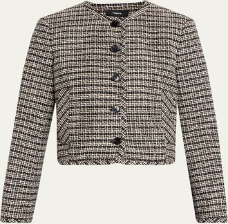 Theory Crewneck Woven Cardigan