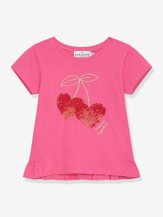 Danamade Shirt mit Paillettenmotiv M&auml;dchen DANAMADE, goldener Schriftzug rosa